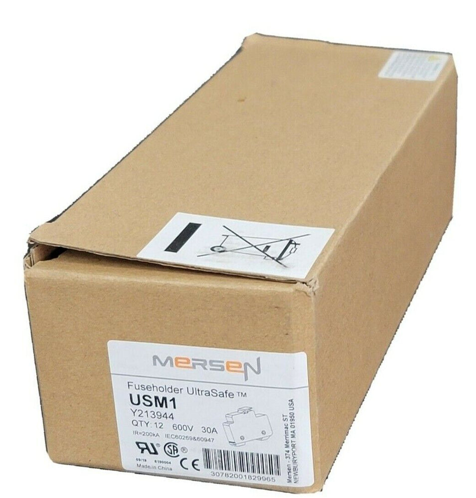 BOX OF 11 NEW MERSEN USM1 FUSEHOLDERS ULTRASAFE 600V 30A