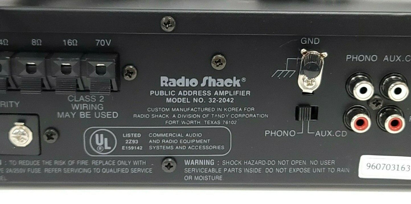 NEW RADIO SHACK 32-2042 PUBLIC ADDRESS AMPLIFIER 322042