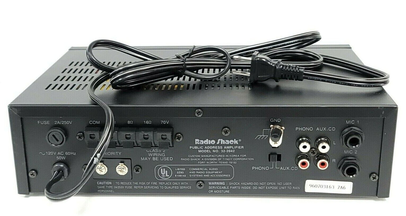 NEW RADIO SHACK 32-2042 PUBLIC ADDRESS AMPLIFIER 322042
