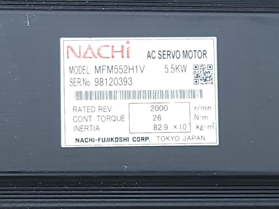 NACHI MFM552H1V AC SERVO MOTOR 5.5KW 2000RPM