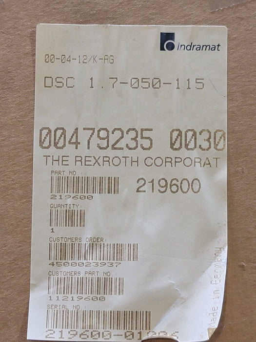 NEW REXROTH INDRAMAT DSC1.7-050-115 SERVO DRIVE 219600 DSC17050115