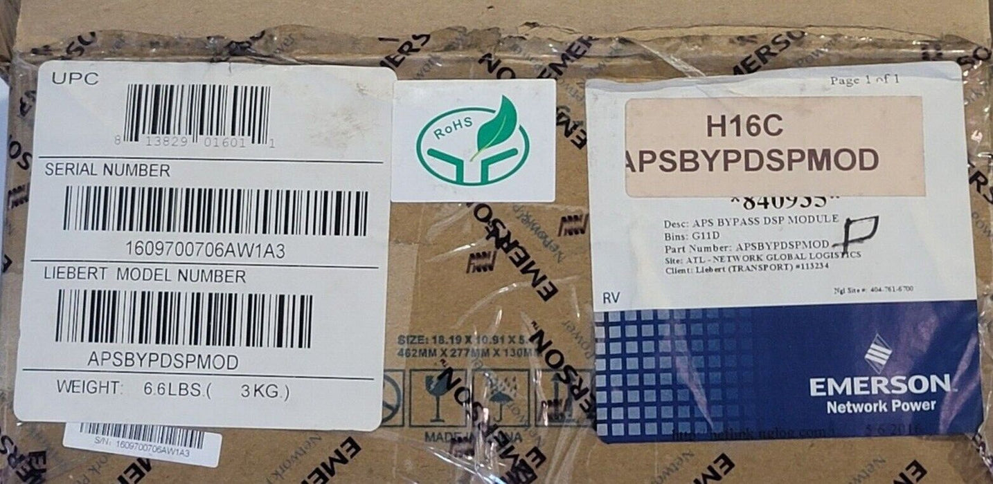 NEW EMERSON LIEBERT APSBYPDSPMOD APS BYPASS DSP MODULE