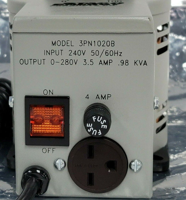 NEW STACO ENERGY PRODUCTS CO. 3PN1020B VARIABLE AUTOTRANSFORMER 3.5 AMP