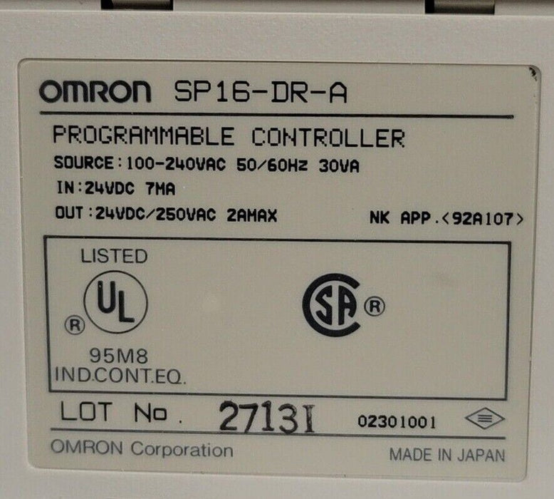 NEW OMRON SP16-DR-A SYMAC MINI LOGIC CONTROLLER SP16DRA