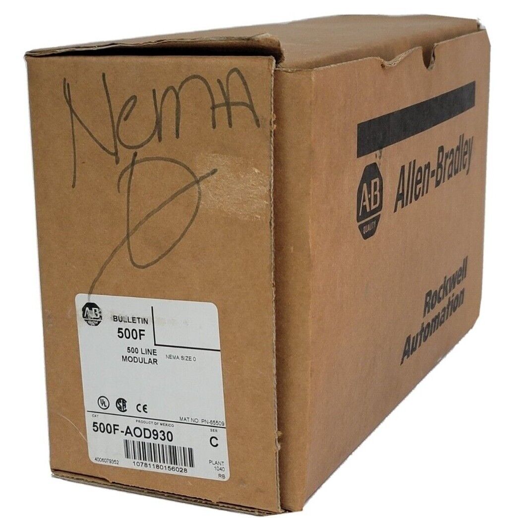 NIB ALLEN BRADLEY 500F-AOD930 SER. C NEMA SIZE 0 CONTACTOR