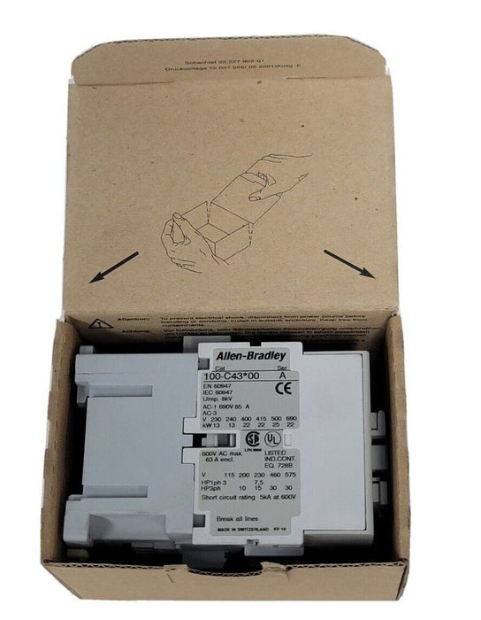 NEW ALLEN BRADLEY 100-C43D10 /A CONTACTOR 3POLE 50/60Hz 100C43D10