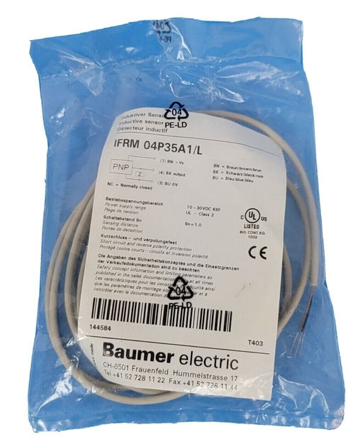 NEW BAUMER ELECTRIC IFRM 04P35A1/L INDUCTIVE SENSOR 10-30VDC