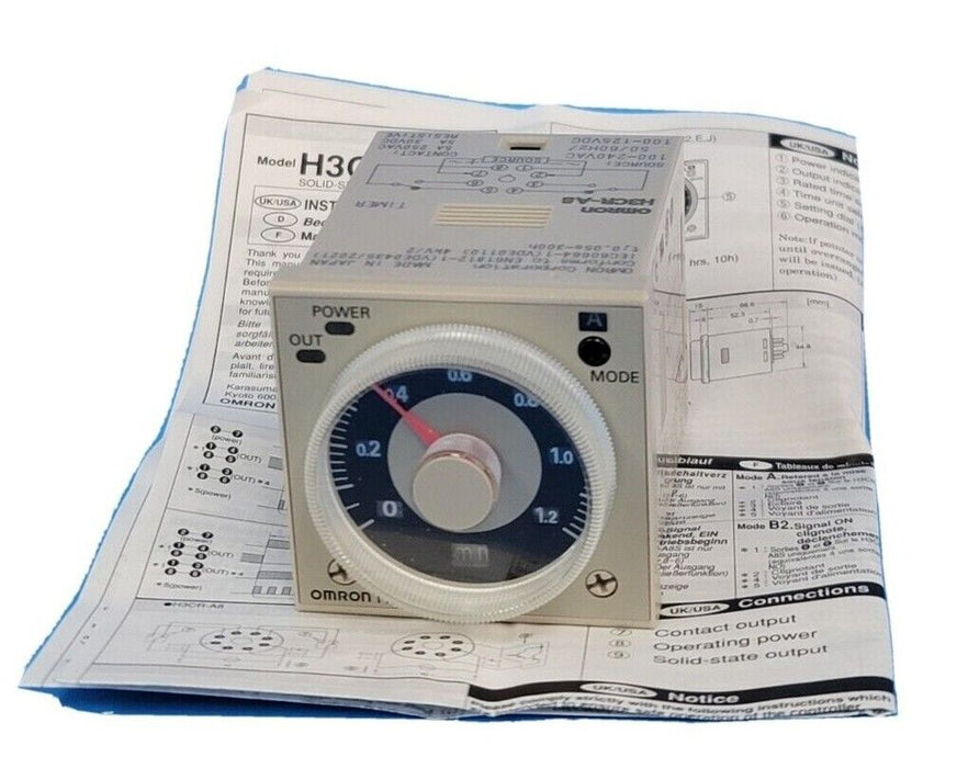 NIB OMRON H3CR-A8 SOLID-STATE TIMER 1.2S TO 300H