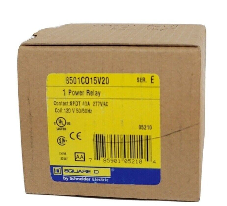 NIB SQUARE D 8501CO15V20 POWER RELAY 12120V 50/60HZ