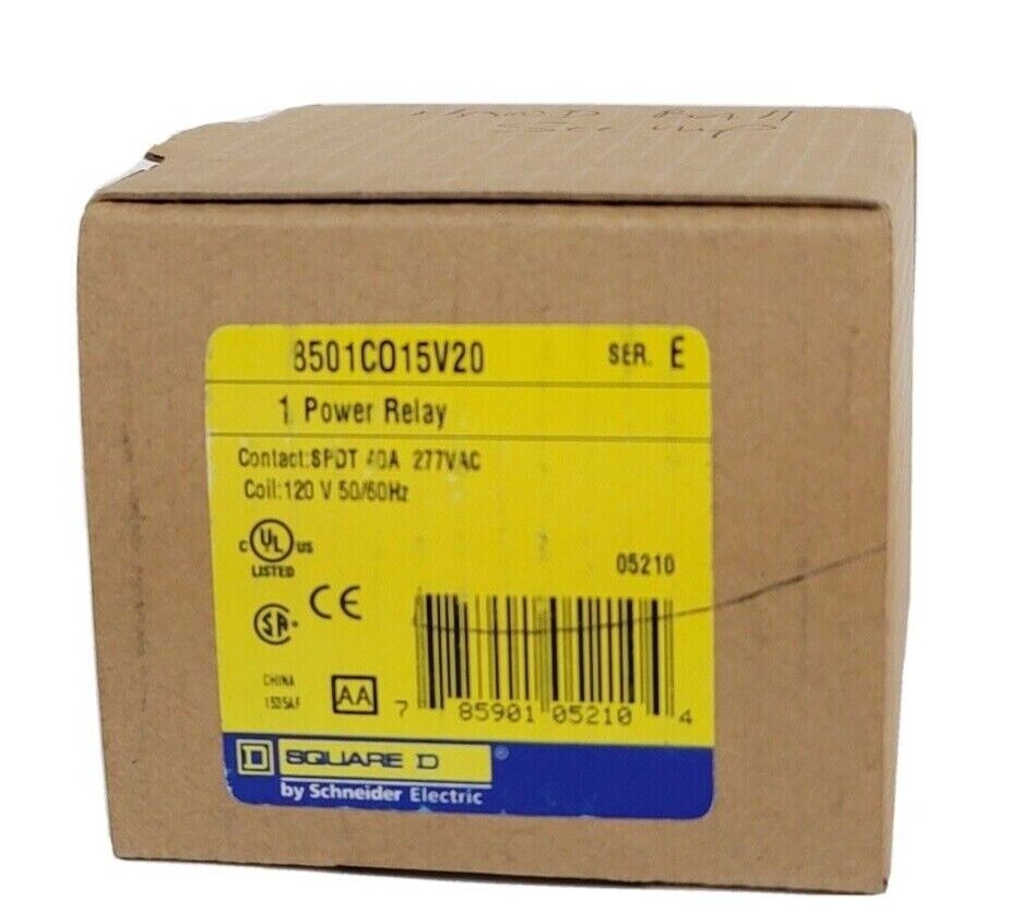 NIB SQUARE D 8501CO15V20 POWER RELAY 12120V 50/60HZ