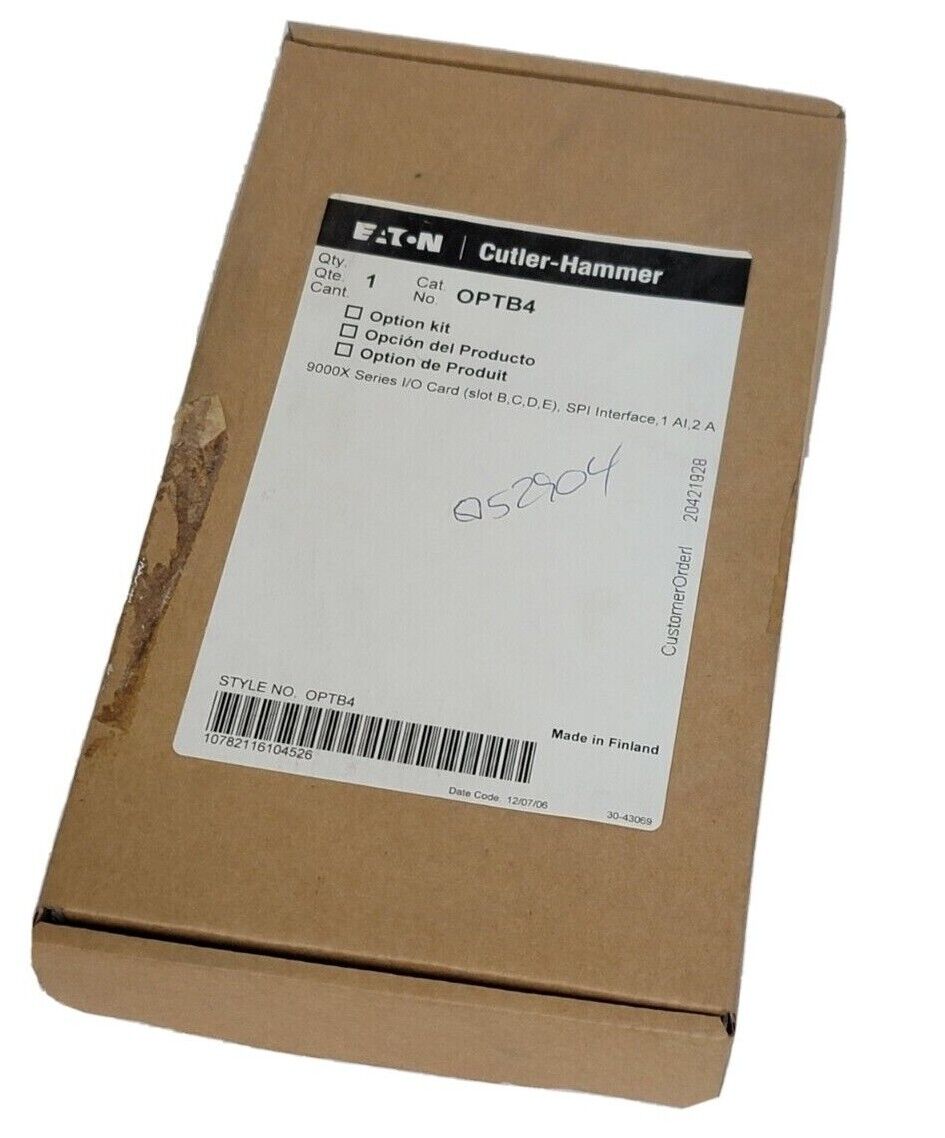 NEW EATON CUTLER HAMMER OPTB4 9000X SERIES I/O CARD SPI INTERFACE ...