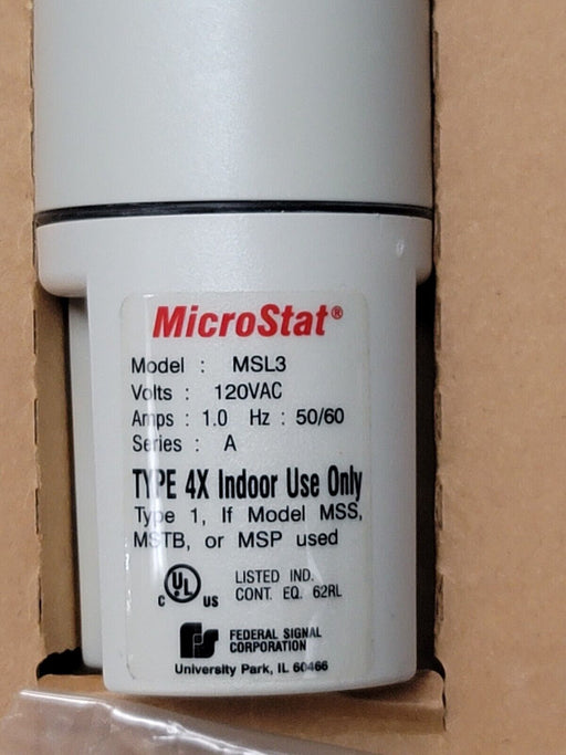 NEW FEDERAL SIGNAL MSL3-120 3-HIGH STATUS INDICATOR SERIES A 120VAC MSL3120