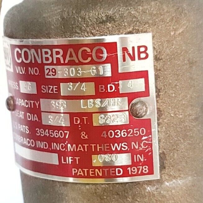NEW CONBRACO 29-303-61 RELIEF VALVE 3/4'' 2930361
