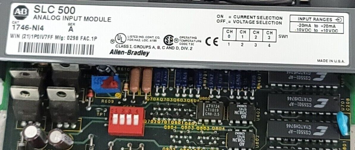 ALLEN BRADLEY 1746-NI4 /A SLC 500 ANALOG INPUT MODULE 1746NI4 *SEE PICS