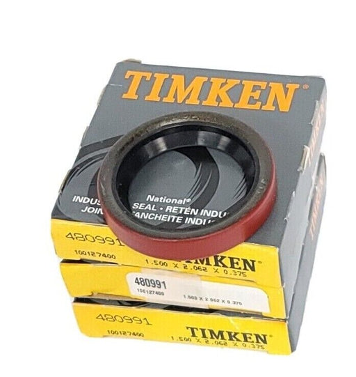 LOT OF 3 NIB TIMKEN 480991 OIL SEALS 1.5IN ID 2.062IN OD 0.375IN WIDTH