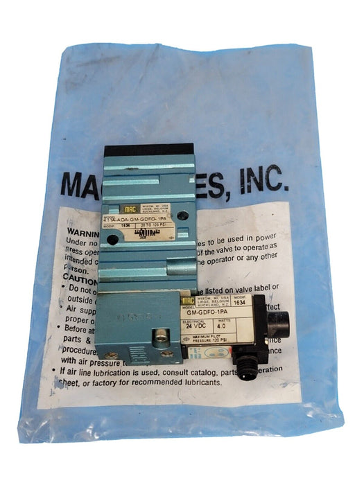 MAC 411A-A0A-GM-GDF0-1PA SOLENOID VALVE GM-GDFO-1PA 24V 4.0WATTS