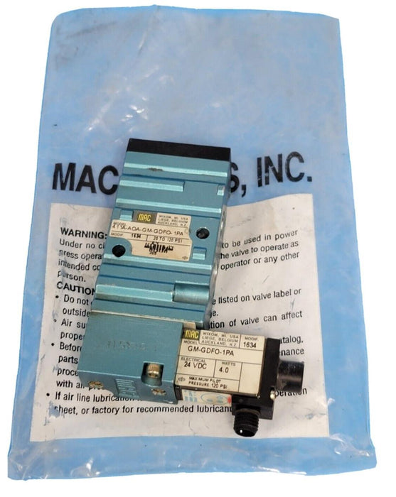 MAC 411A-A0A-GM-GDF0-1PA SOLENOID VALVE GM-GDFO-1PA 24V 4.0WATTS