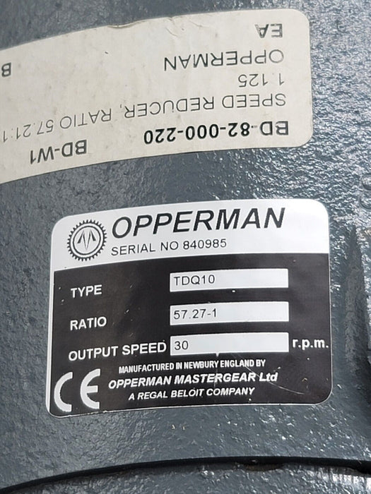 NEW REGAL BELOIT OPPERMAN TDQ10 SPEED REDUCER 57.27:1 RATIO 30RPM