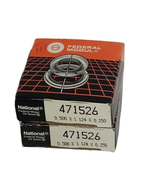 LOT OF 2 NIB NATIONAL 471526 OIL SEALS 0.500X1.124X0.250