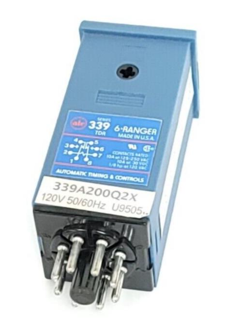 MARSH BELLOFRAM ATC 339A-200-Q-2-X TIME DELAY RELAY 1-10 SEC/MIN/HR 120V AC
