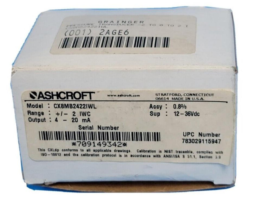 NIB ASHCROFT CX8MB2422IWL PRESSURE TRANSMITTER 0.8% 12-36VDC