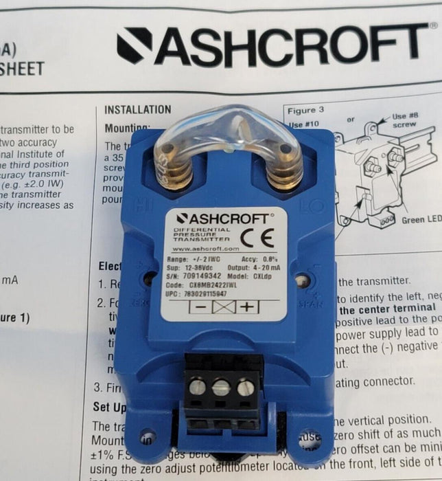 NIB ASHCROFT CX8MB2422IWL PRESSURE TRANSMITTER 0.8% 12-36VDC