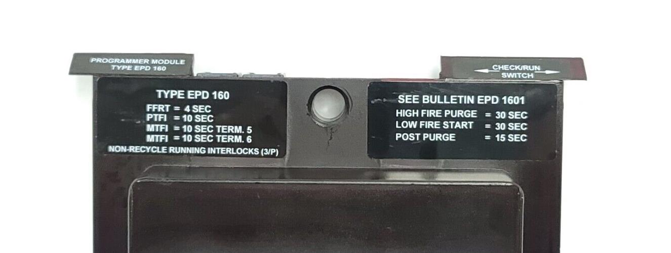 FIREYE FLAME MONITOR TYPE EPD 160 / EPD160 PROGRAMMER MODULE 30 SEC PURGE