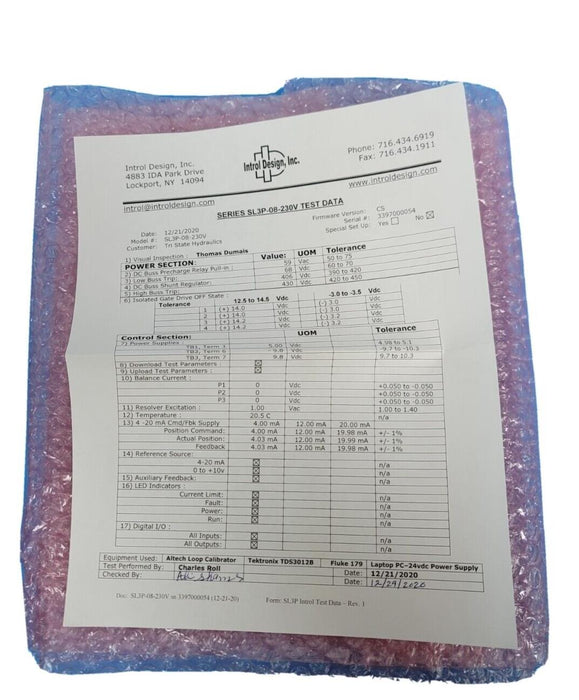 NEW INTROL DESIGN SL3P-08-230V SL3 ServoLoc 3 SERVO CONTROLLER SL3P082 ...