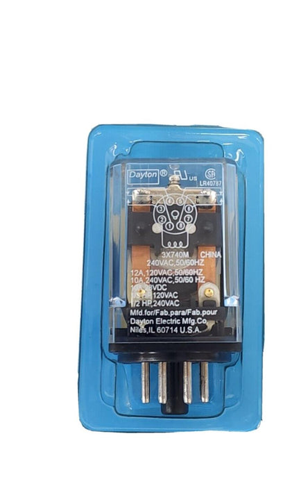 NEW DAYTON 3X740M RELAY 240VAC 50/60HZ 12SMP DPDT