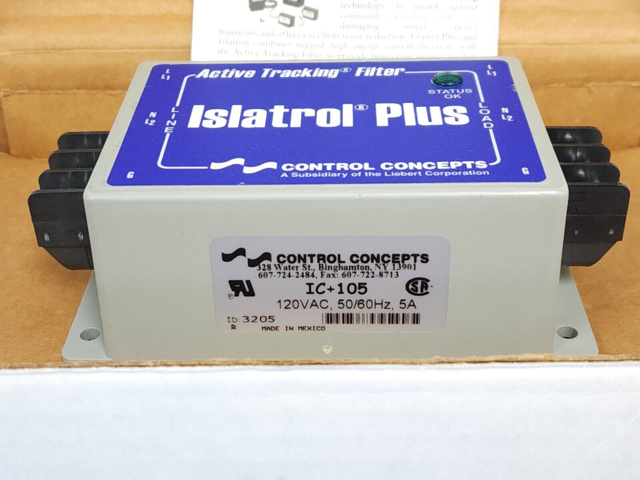 NIB CONTROL CONCEPTS IC+105 ISLATROL PLUS 120VAC, 50/60HZ, 5A