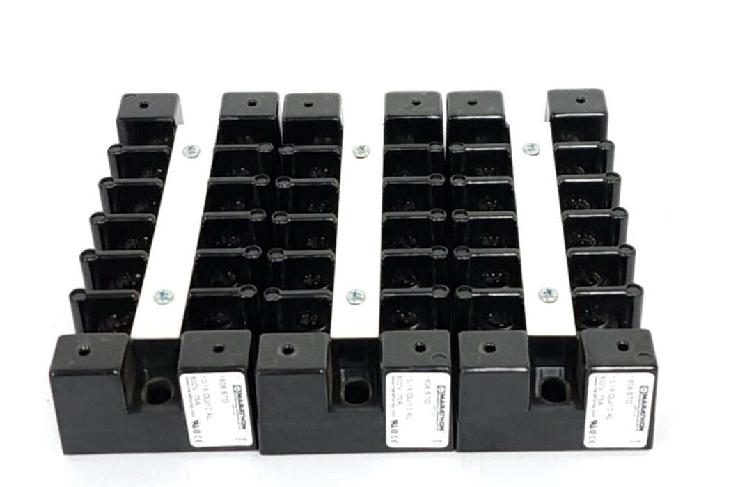 LOT OF 3 NEW MARATHON SPECIAL PRODUCTS 1608STD BARRIER TERMINAL BLOCKS 600V