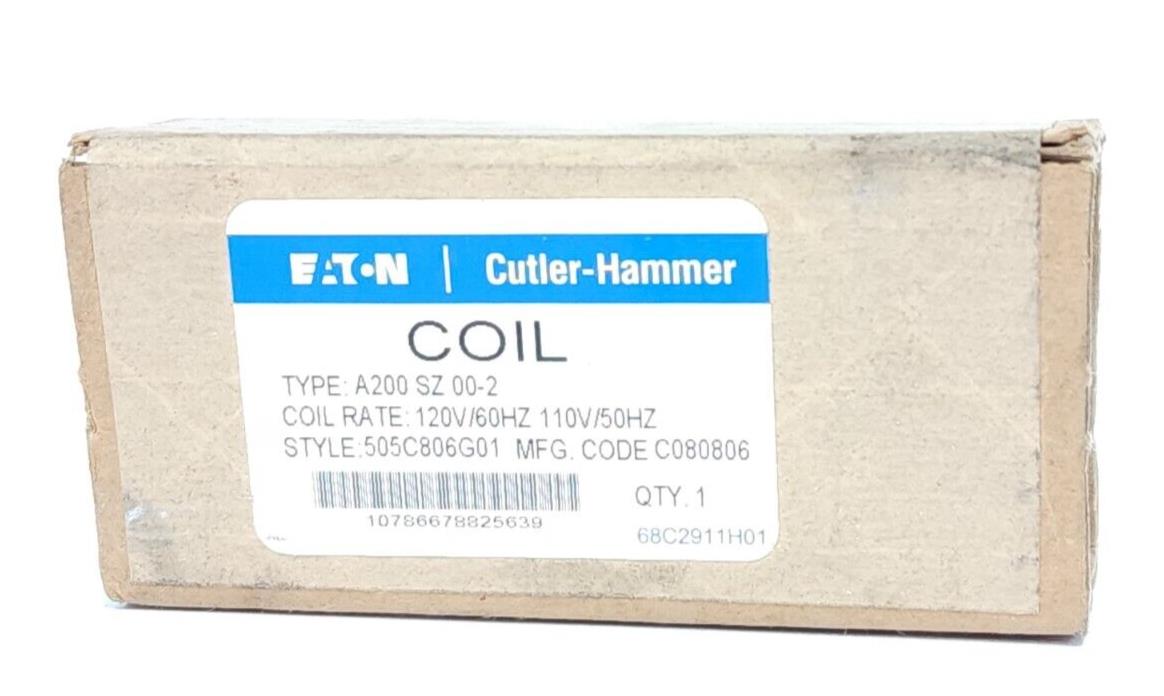 NEW EATON CUTLER-HAMMER 505C806G01 COIL A200 SIZE 00-2 110/120V 50/60Hz