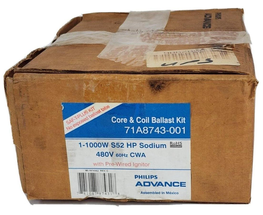 NEW PHILIPS 71A8743-001 / 71A8743001 CORE & COIL BALLAST KIT 1-1000W S52 HP 480V