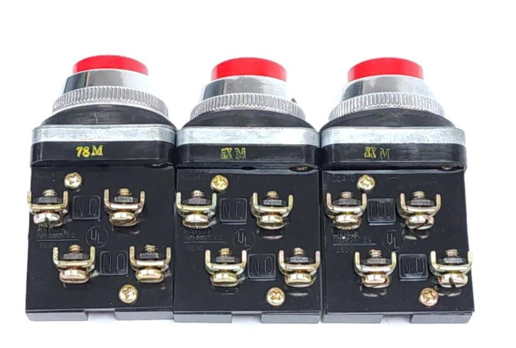 LOT OF 3 FUJI ELECTRIC 70C-IA / 70CIA RED PUSH BUTTON CONTACT BLOCKS 600V