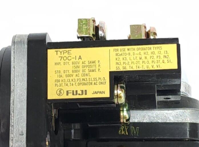 LOT OF 3 FUJI ELECTRIC 70C-IA / 70CIA RED PUSH BUTTON CONTACT BLOCKS 600V