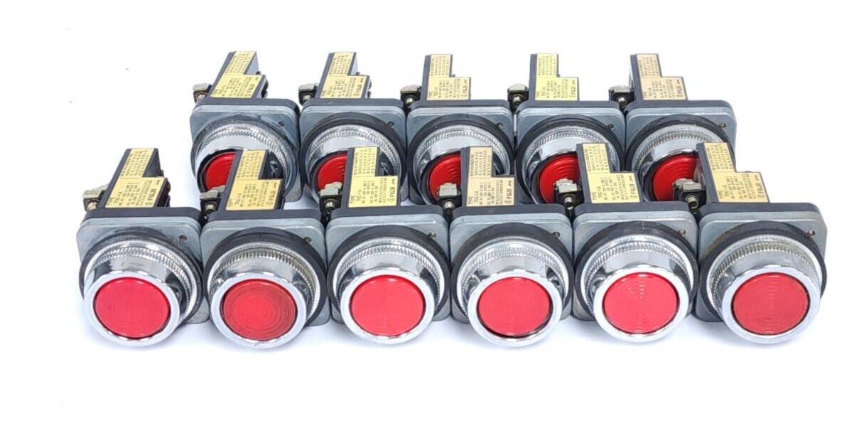LOT OF 12 FUJI ELECTRIC 70C-IA / 70CIA FLUSH RED PUSHBUTTON CONTACT BLOCK 600V