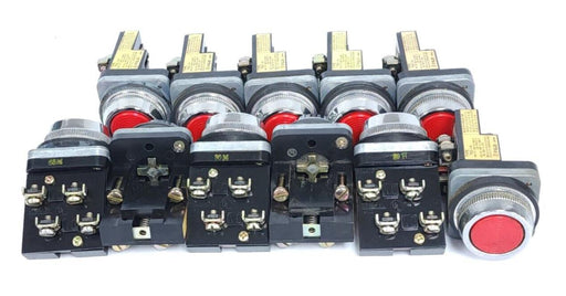 LOT OF 12 FUJI ELECTRIC 70C-IA / 70CIA FLUSH RED PUSHBUTTON CONTACT BLOCK 600V