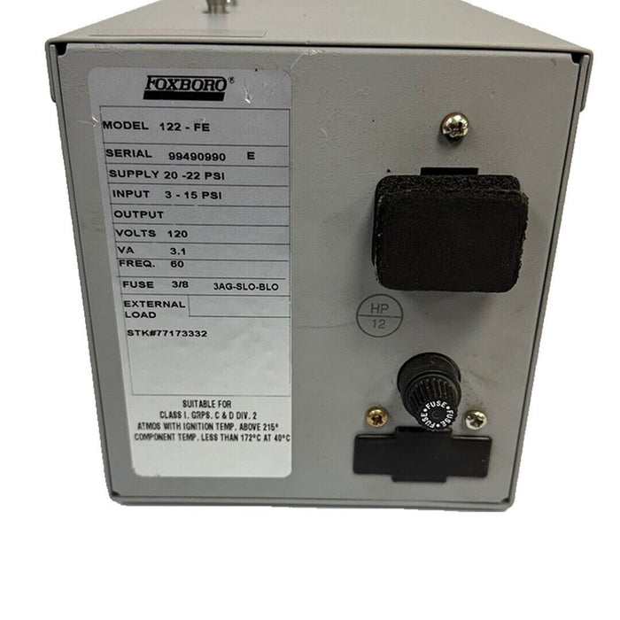 NEW FOXBORO 122-FE / 122FE PNEUMATIC PROCESS CHART RECORDER 2PEN 120V