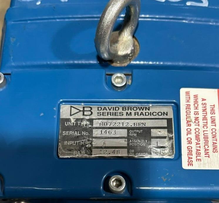 NEW DAVID BROWN M072212.BRN / M072212BRN SERIES M RADICON REDUCER 12.48:1 RATIO