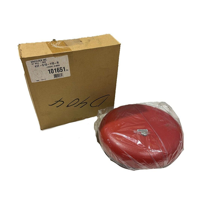 NEW WHEELOCK INC 43T-G10-115-R / 43TG10115R 10'' BELL RED 115VAC BSA-804-84-SA