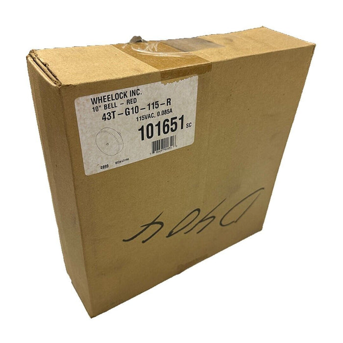 NEW WHEELOCK INC 43T-G10-115-R / 43TG10115R 10'' BELL RED 115VAC BSA-804-84-SA