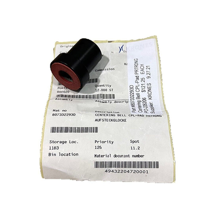 NEW KRONES 807332293D CENTERING BELL CPL-PAD PRTRDNG