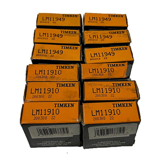 6 NEW TIMKEN SET2 LM11910 BEARING CUPS AND LM11949 TAPERED ROLLER BEARINGS
