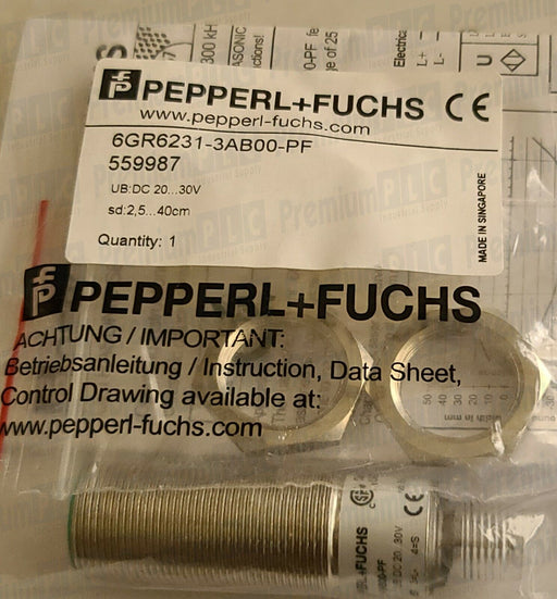 NEW PEPPERL + FUCHS 6GR6231-3AB00-PF / 559987 ULTRASONIC SENSOR DC 20...30V