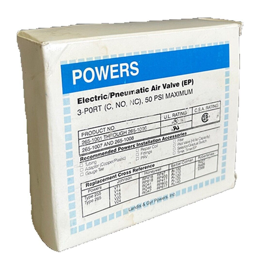 NEW LANDIS & GYR POWERS 265-1001 / 2651001 ELECTRIC/PNEUMATIC AIR VALVE 3-PORT