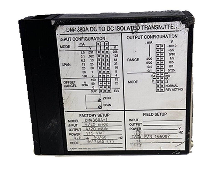 WILKERSON INSTRUMENT CO DM4380A-1 / DM4380A1 DC TO DC ISOLATED TRANSMITTER