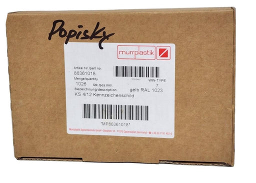 NIB MURRPLASTIK 86361018 (PRICE/PK OF 1026) KS 4/12 LABEL - YELLOW