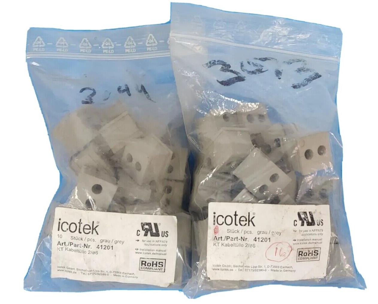 LOT OF 43 NEW ICOTEK 41201 KT 2/Ø6 GREY