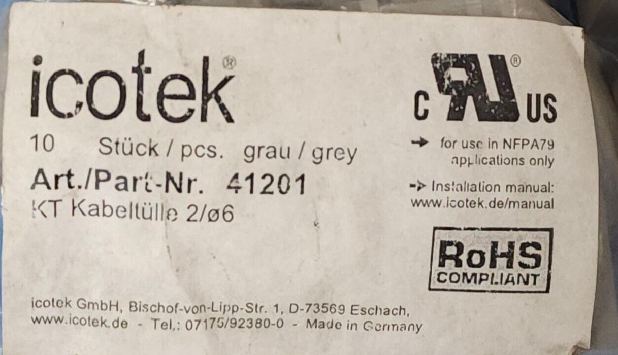 LOT OF 43 NEW ICOTEK 41201 KT 2/Ø6 GREY