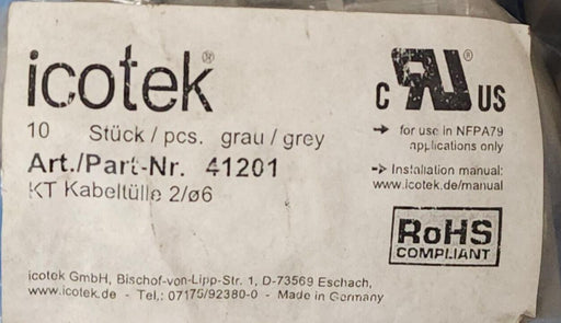 LOT OF 43 NEW ICOTEK 41201 KT 2/Ø6 GREY